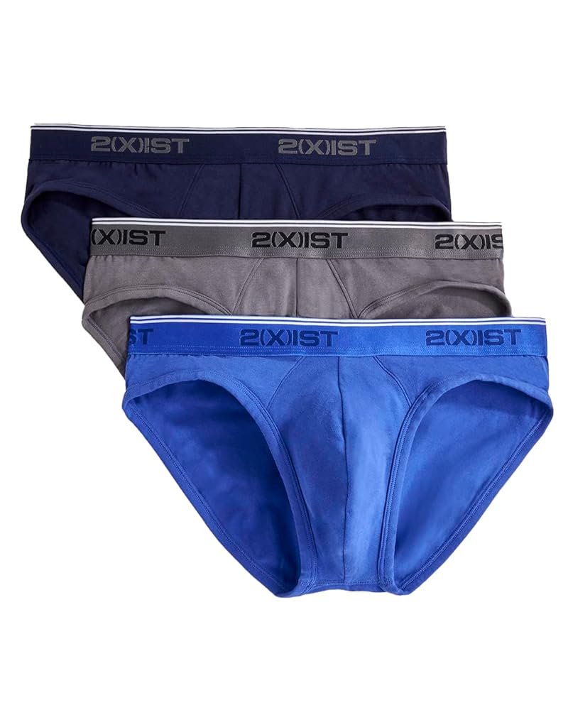 下着・アンダーウェア 2XIST COTTON STRETCH NO-SHOW BRIEF 3PACK 2(x)ist Men's 3-Pack Stretch Core No-Show Brief, Eclipse